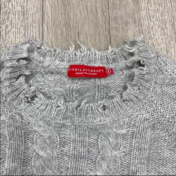 n: Philanthropy Distressed Sweater Dress - Picture 3 of 5